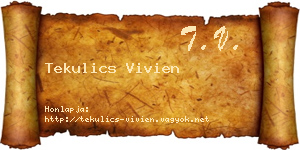 Tekulics Vivien névjegykártya